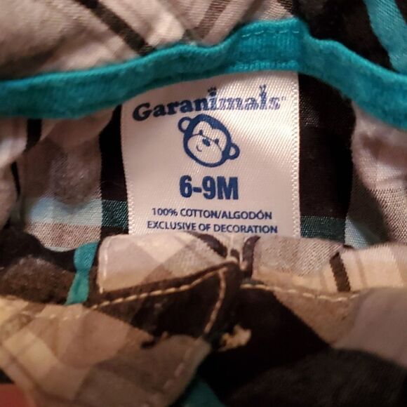 Carter's Infant Boy's Jeans with Garanimal Plaid Onesie Size 6M - Picture 6 of 9